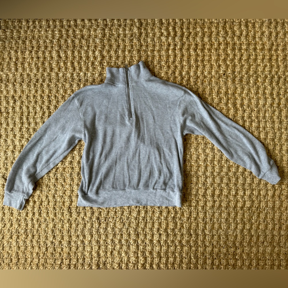 TNA waffle quarter zip, size M, grey